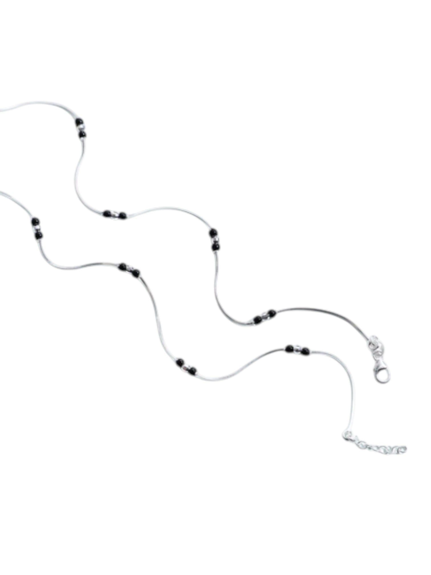 Shimmering Harmony: Rhodium-Plated 925 Sterling Silver By Kesardeep Impex Anklet For Women